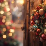 Créez un décor festif de Noël : un cintre en couronne de boules scintillantes